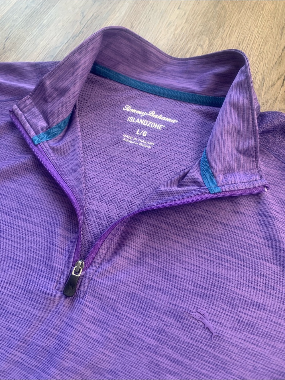 Tommy Bahama Island Zone Palm Coast Half Zip Pullover Purple Heathered Size L